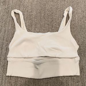 Alo Yoga Ribbed Cutout Bra Ivory Small